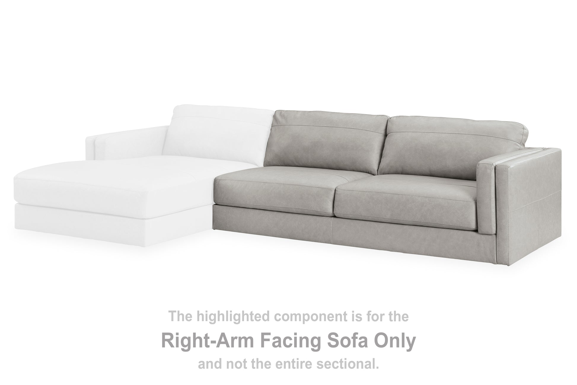 Myers Furniture Outlet - Ashley Furniture - Amiata Sectional - RAF Sofa / Glacier - 5740467