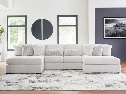 Myers Furniture Outlet - Ashley Furniture - Cuddle Plush Sectional - 4-Piece Sectional with Chaise / Arctic - PC59106S4