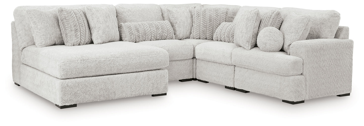 Myers Furniture Outlet - Ashley Furniture - Cuddle Plush Sectional - 5-Piece Sectional with Chaise / Arctic - PC59106S11
