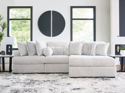 Myers Furniture Outlet - Ashley Furniture - Cuddle Plush Sectional - RAF 3-Piece Sectional with Chaise / Arctic - PC59106S1