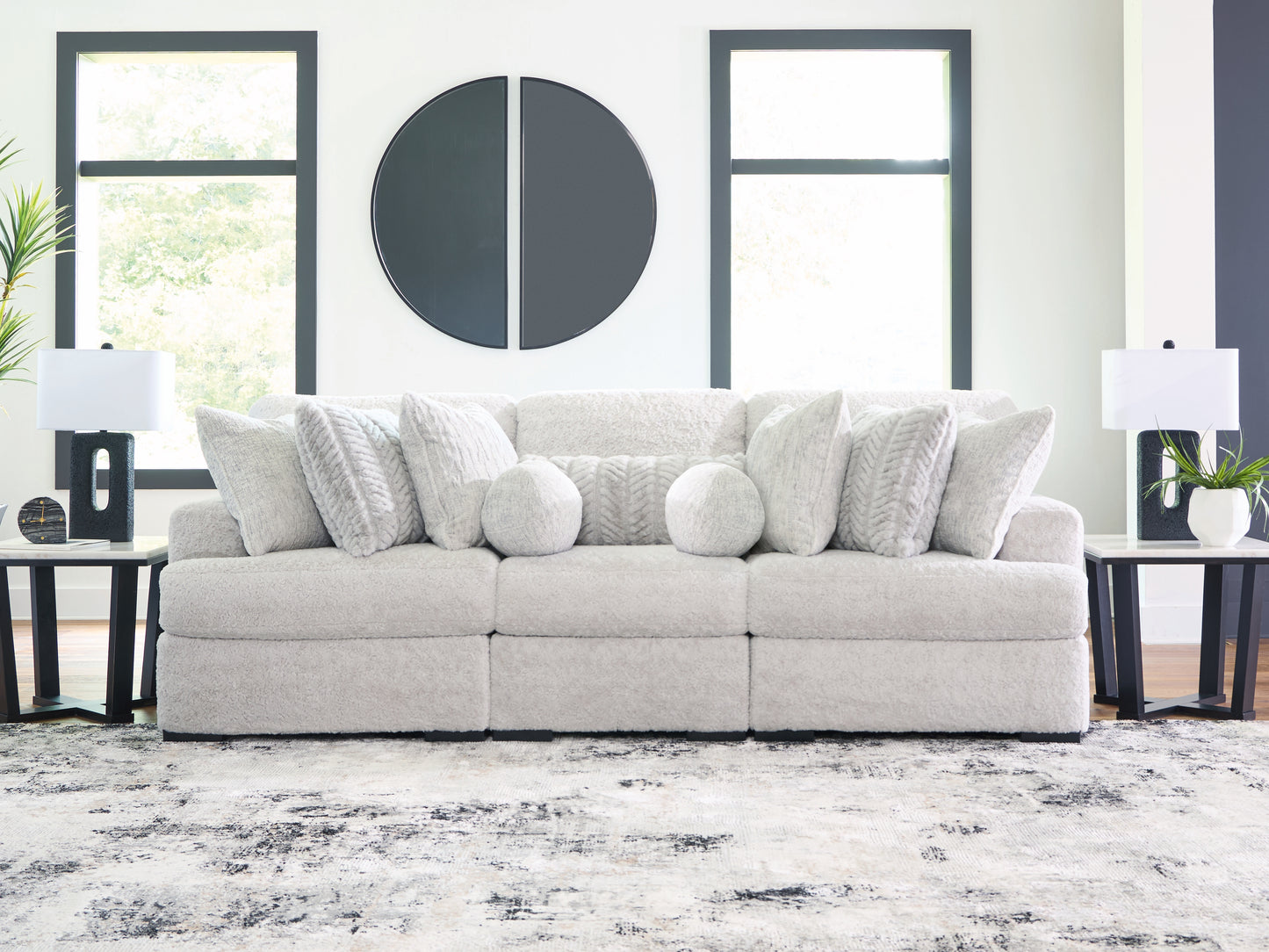 Myers Furniture Outlet - Ashley Furniture - Cuddle Plush Sectional - RAF 3-Piece Sectional / Arctic - PC59106S5
