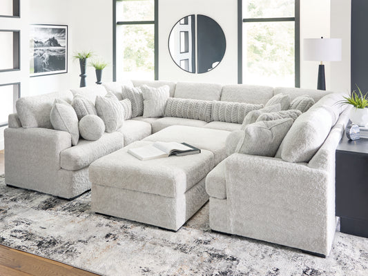 Myers Furniture Outlet - Ashley Furniture - Cuddle Plush Sectional - 6-Piece Sectional with Chaise / Arctic - PC59106S8