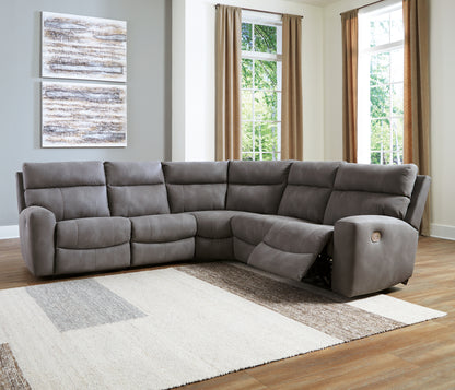 Myers Furniture Outlet - Ashley Furniture - Next-Gen DuraPella Sectional - 5-Piece Power Reclining Sectional / Slate - 61003S6