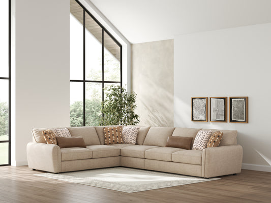 Myers Furniture Outlet - Ashley Furniture - Seyler Sectional - LAF 4-Piece Sectional / Sand - 61405S2