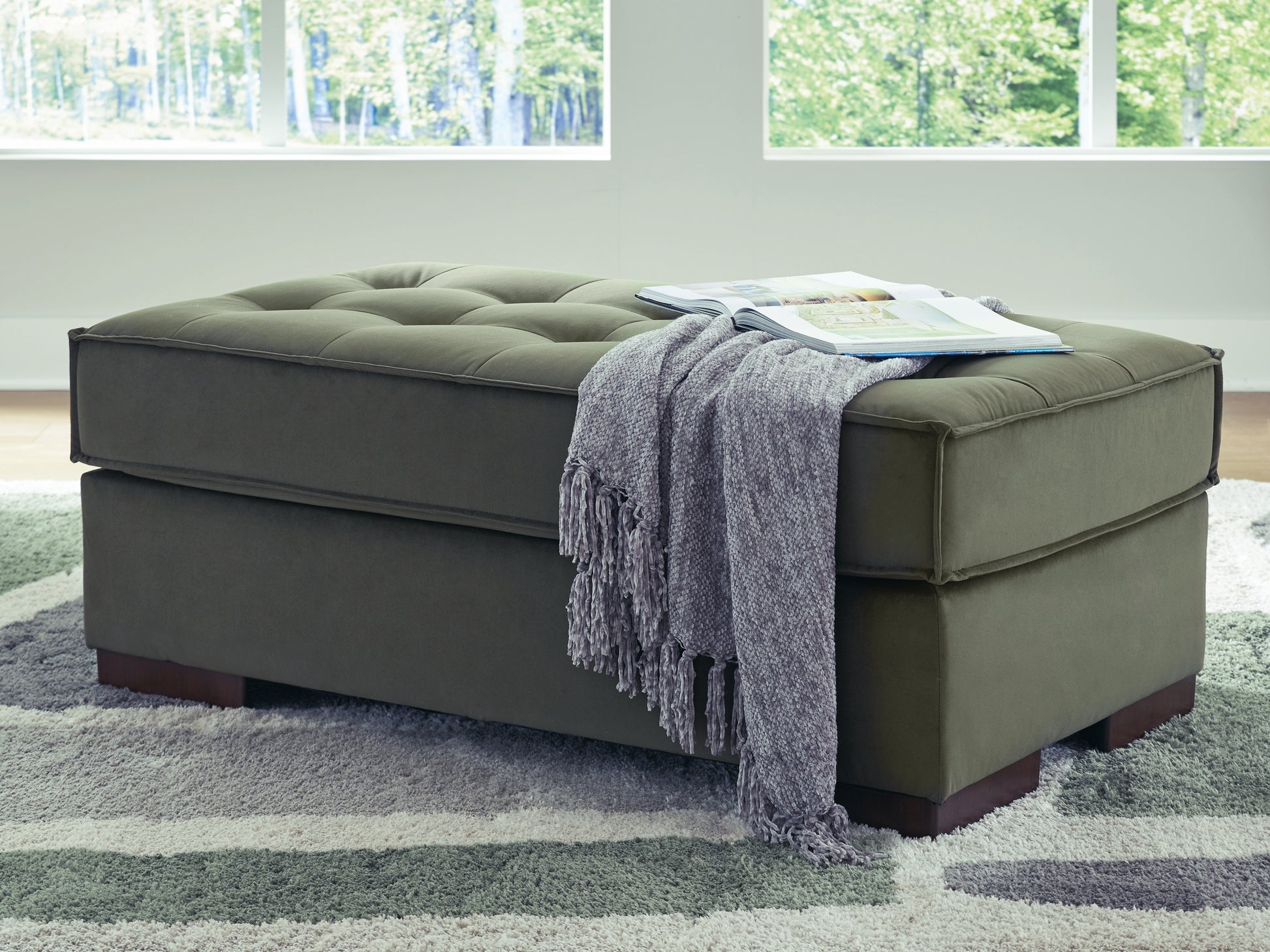 Myers Furniture Outlet - Ashley Furniture - Caspian-Town Living Room - Oversized Accent Ottoman / Olive - PC6170208