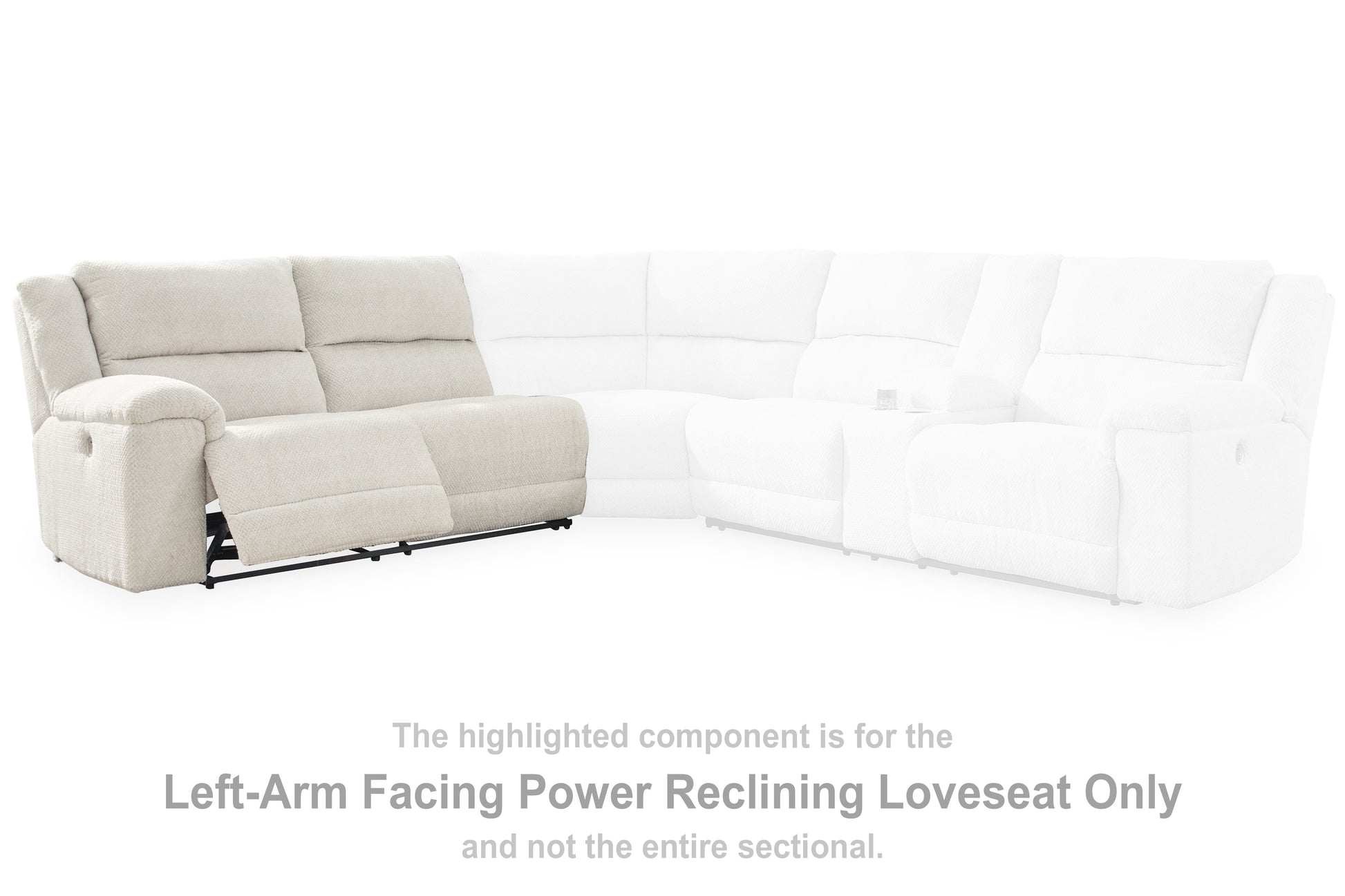 Myers Furniture Outlet - Ashley Furniture - Keensburg Sectional - LAF Reclining Power Loveseat / Linen - 6180763