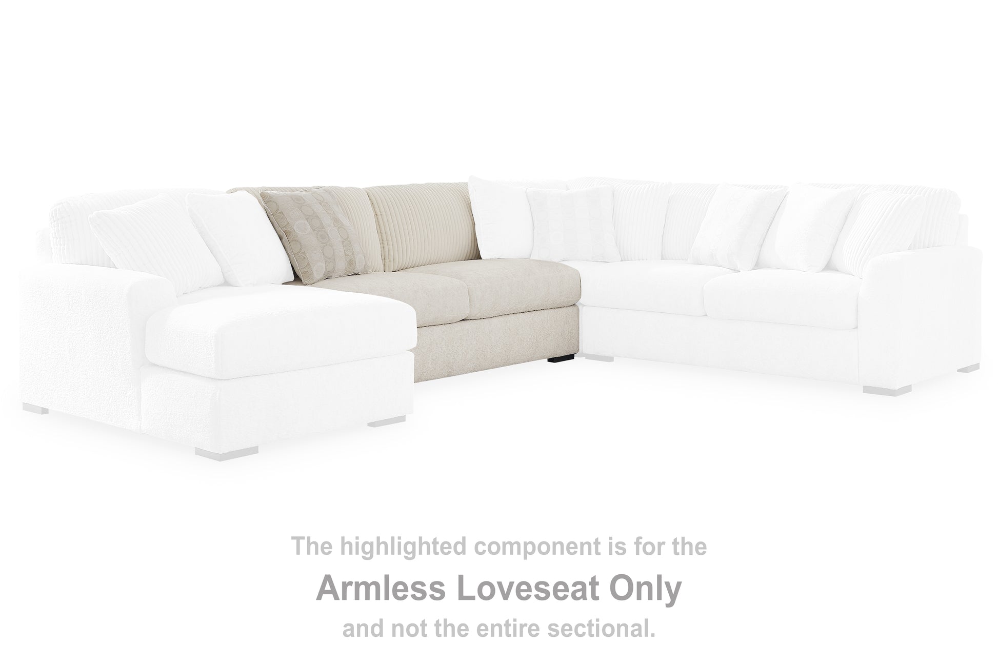 Myers Furniture Outlet - Ashley Furniture - Chessington Sectional - Armless Loveseat / Ivory - 6190434
