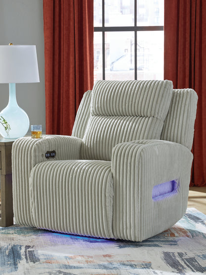Myers Furniture Outlet - Ashley Furniture - Forest Lake Living Room - PWR Recliner/ADJ Headrest / Alloy - PC6420313