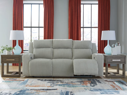 Myers Furniture Outlet - Ashley Furniture - Forest Lake Living Room - PWR REC Sofa with ADJ Headrest / Alloy - PC6420315