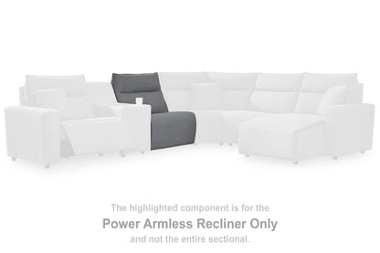 Myers Furniture Outlet - Ashley Furniture - ModMax II Sectional - PWR Armless REC w/ADJ Headrest / Salt and Pepper - 6590631