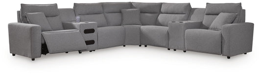 Myers Furniture Outlet - Ashley Furniture - Modmax II 7-Piece Power Reclining Sectional with Audio Consoles - 7-Piece Power Reclining Sectional with Audio Consoles - 65906S48