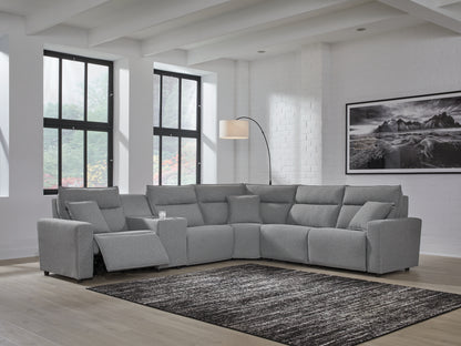 Myers Furniture Outlet - Ashley Furniture - ModMax II Sectional - 6-Piece Power Reclining Sectional / Salt and Pepper - 65906S10