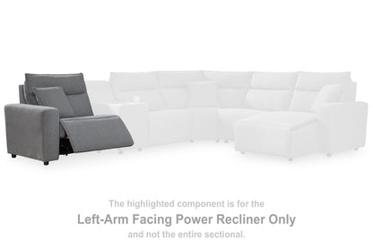 Myers Furniture Outlet - Ashley Furniture - ModMax II Sectional - LAF Zero Wall Power Recliner / Salt and Pepper - 6590658