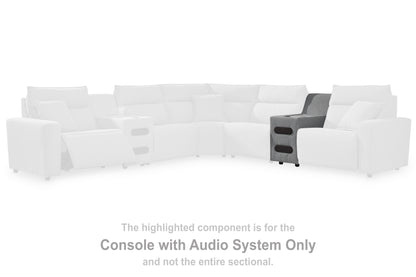 Myers Furniture Outlet - Ashley Furniture - ModMax II Sectional - Console with Audio System / Salt and Pepper - 6590660