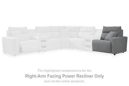 Myers Furniture Outlet - Ashley Furniture - ModMax II Sectional - RAF Zero Wall Power Recliner / Salt and Pepper - 6590662