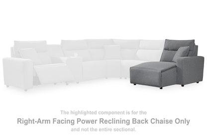 Myers Furniture Outlet - Ashley Furniture - ModMax II Sectional - RAF Press Back Power Chaise / Salt and Pepper - 6590697