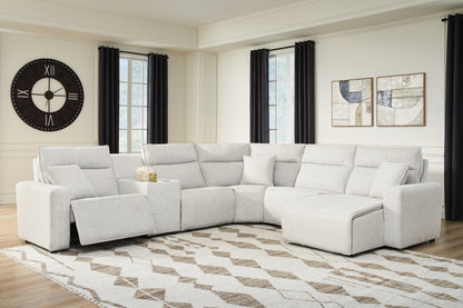 Myers Furniture Outlet - Ashley Furniture - ModMax II Sectional - 6-Piece Power Reclining Sectional with Chaise and Console / Stone - 65907S6