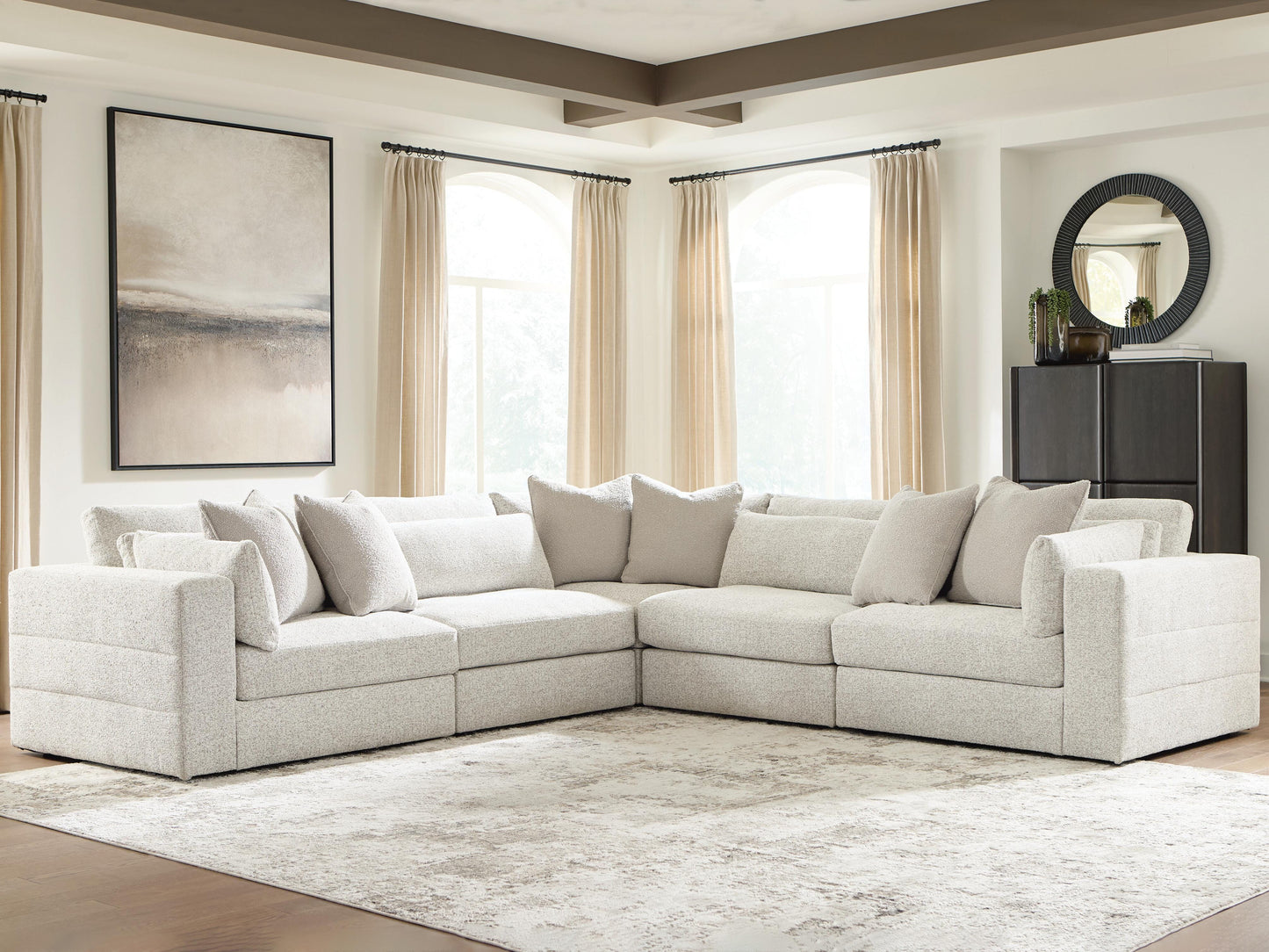 Myers Furniture Outlet - Ashley Furniture - Ashbourne Estate Sectional - RAF 5-Piece Sectional - PC66004S17