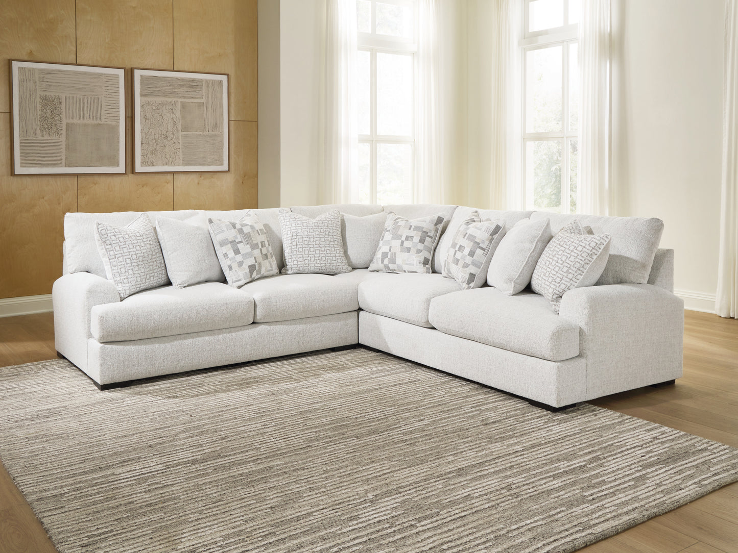 Myers Furniture Outlet - Ashley Furniture - Misty-Lakes Sectional - 3-Piece Sectional / Chalk - PC66906S4