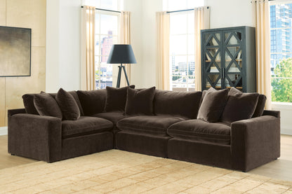 Myers Furniture Outlet - Ashley Furniture - Maxton Heights Sectional - RAF 4-Piece Sectional / Bittersweet - 67807S3