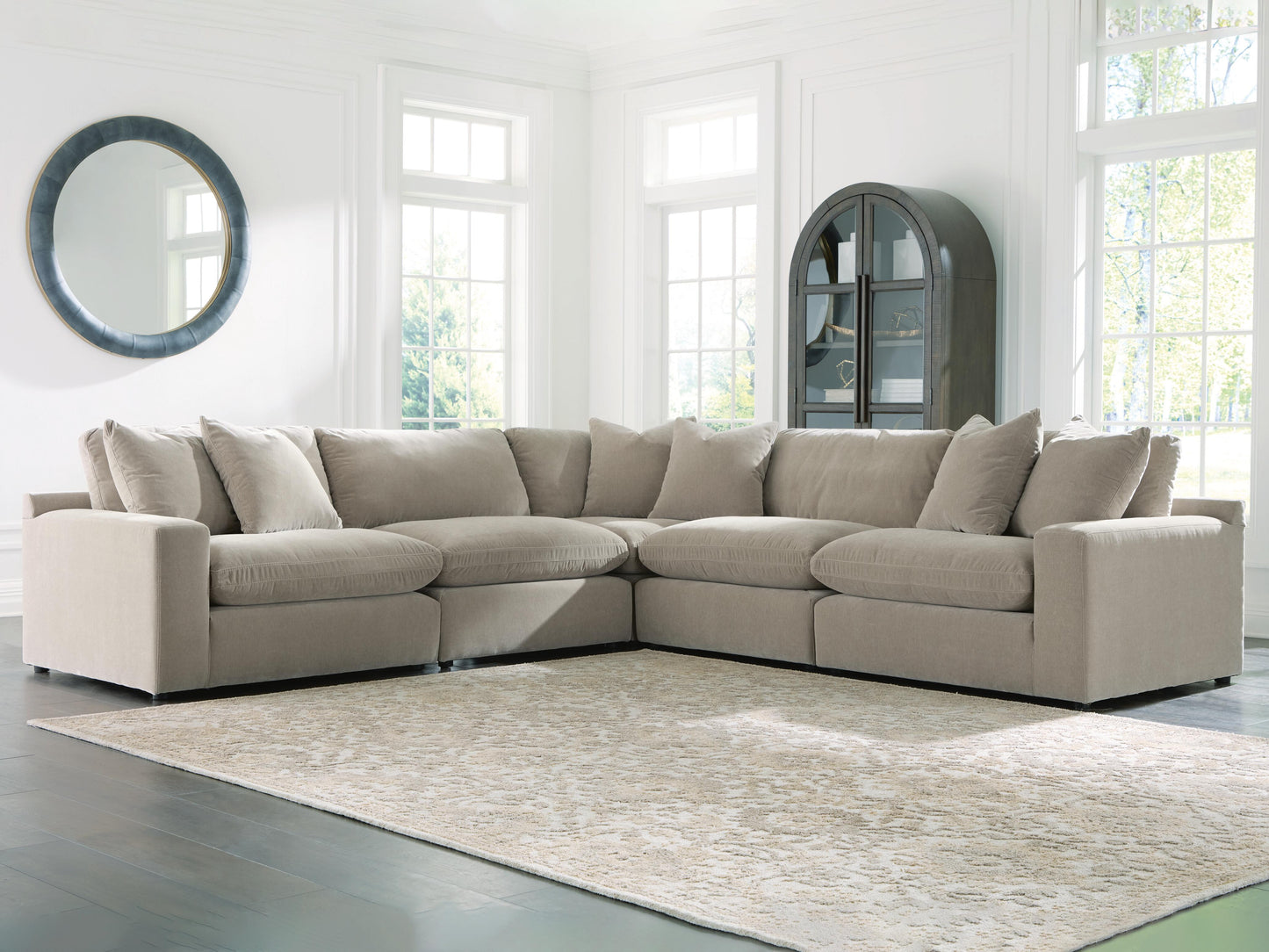 Myers Furniture Outlet - Ashley Furniture - Maxton Heights Sectional - RAF 5-Piece Sectional / Pebble - 67808S4
