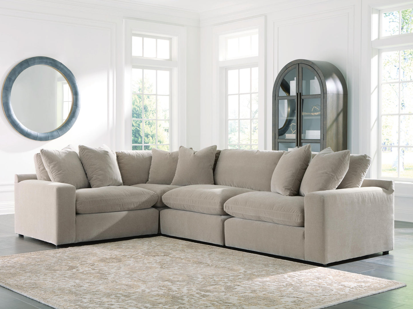 Myers Furniture Outlet - Ashley Furniture - Maxton Heights Sectional - RAF 4-Piece Sectional / Pebble - 67808S3