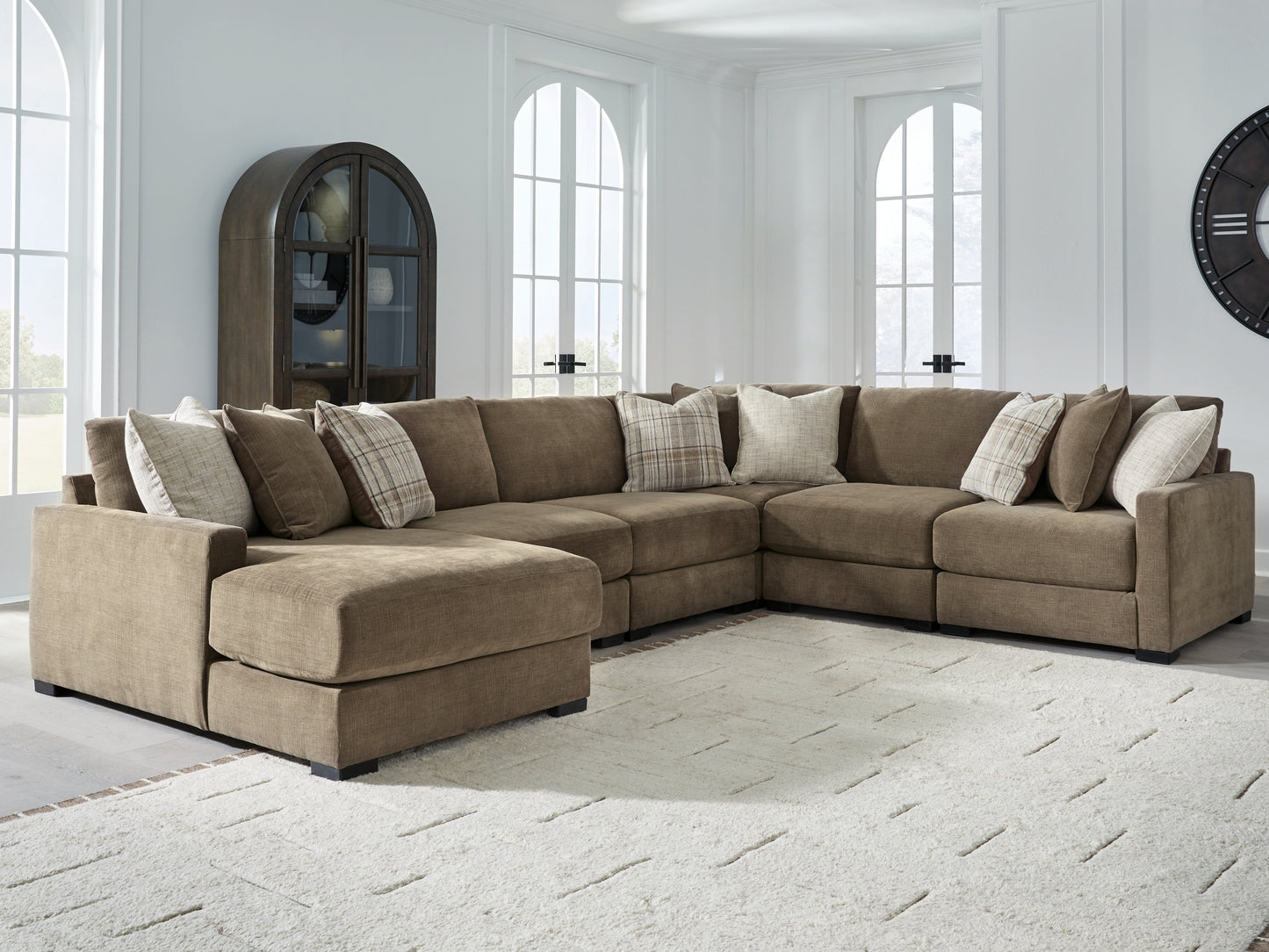 Myers Furniture Outlet - Ashley Furniture - Camellia-Court Sectional - RAF 6-Piece Sectional with Chaise / Coffee - 68207S14