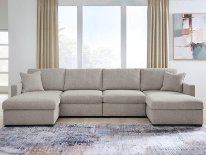 Myers Furniture Outlet - Ashley Furniture - ModMax Luxe Sectional - RAF 4-Piece Double Chaise Sectional / Flint - 68605S16