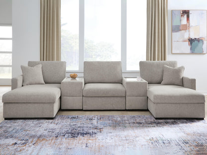 Myers Furniture Outlet - Ashley Furniture - ModMax Luxe Sectional - RAF 5-Piece Double Chaise Sectional with Storage Consoles - 68605S38