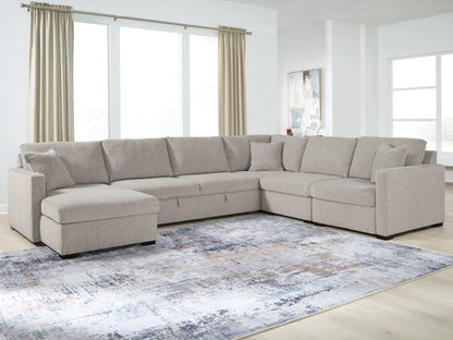 Myers Furniture Outlet - Ashley Furniture - ModMax Luxe Sectional - RAF 5-Piece Sectional with Chaise and Pop Up Sleeper / Flint - 68605S97