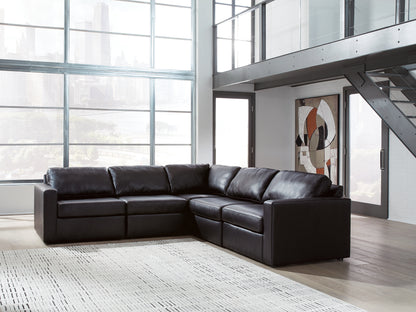 Myers Furniture Outlet - Ashley Furniture - ModMax II Sectional - RAF 5-Piece Sectional / Black - 74305S6