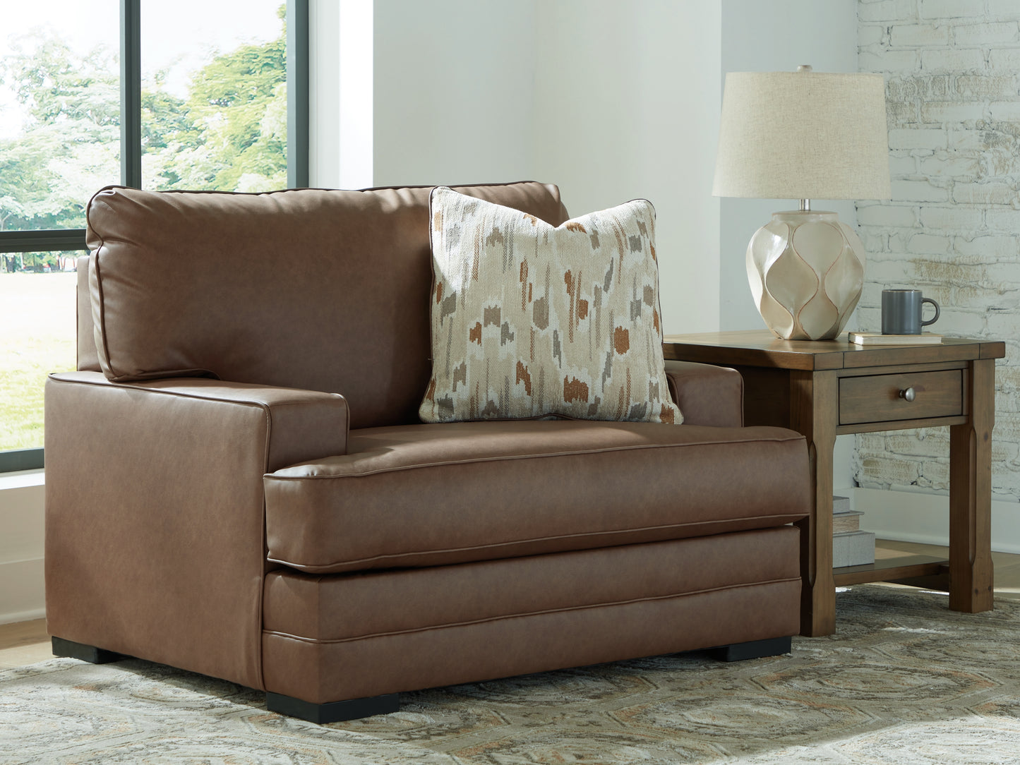 Myers Furniture Outlet - Ashley Furniture - VillaCourt Living Room - Chair and a Half / Caramel - 7490923