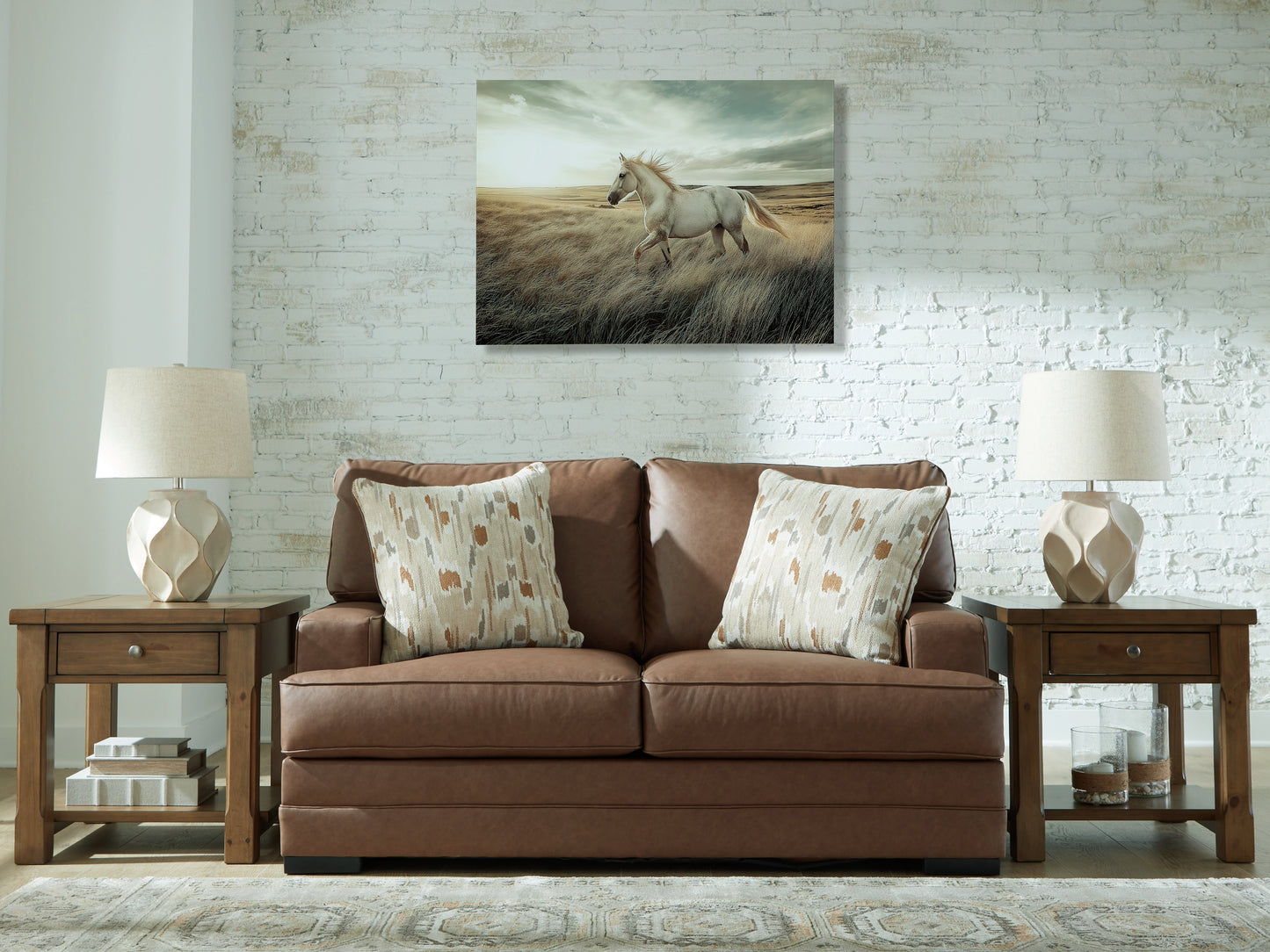 Myers Furniture Outlet - Ashley Furniture - VillaCourt Living Room - Loveseat / Caramel - 7490935