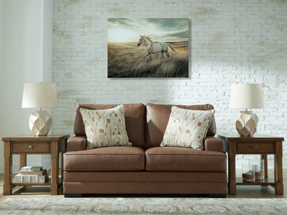 Myers Furniture Outlet - Ashley Furniture - VillaCourt Living Room - Loveseat / Caramel - 7490935