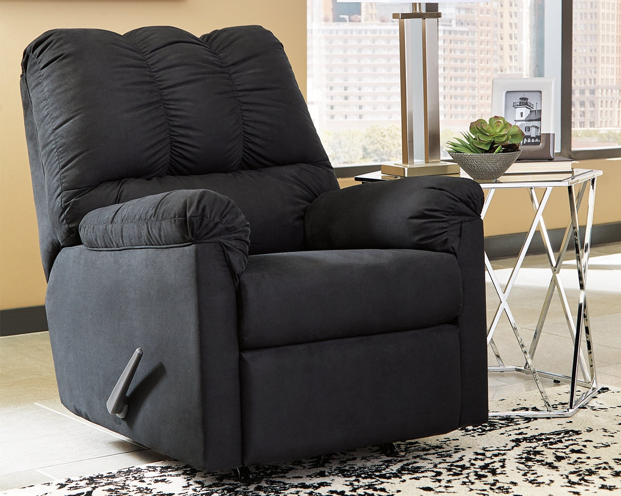 Myers Furniture Outlet - Ashley Furniture - Darcy Living Room - Rocker Recliner / Black - 7500825