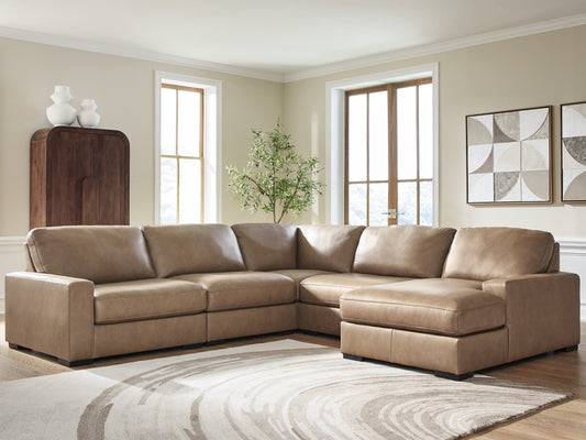 Myers Furniture Outlet - Ashley Furniture - Veronella Sectional - RAF 5-Piece Sectional with Chaise / Sahara - 76106S13