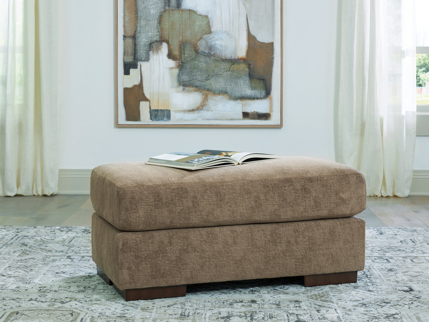 Myers Furniture Outlet - Ashley Furniture - Jayne Park Living Room - Ottoman / Pecan - PC8150514