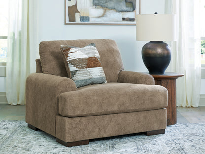 Myers Furniture Outlet - Ashley Furniture - Jayne Park Living Room - Chair and a Half / Pecan - PC8150523