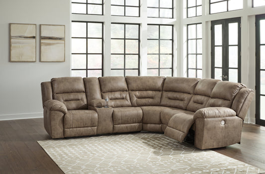 Myers Furniture Outlet - Ashley Furniture - Ravenel Sectional - 4-Piece Power Reclining Sectional / Fossil - 83106S3