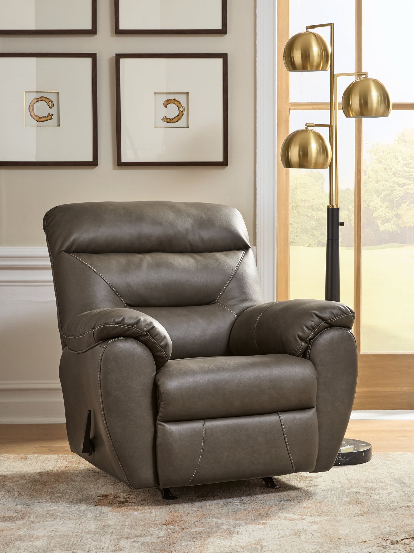 Myers Furniture Outlet - Ashley Furniture - Elksworth Living Room - Rocker Recliner / Ash - PC8400325