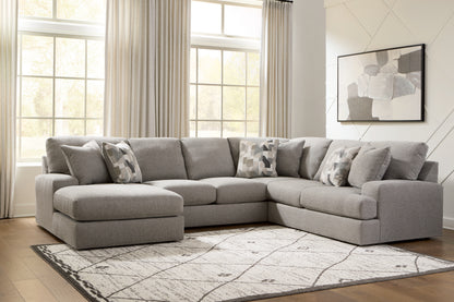 Myers Furniture Outlet - Ashley Furniture - Lindon Sectional - RAF 3-Piece Sectional with Chaise / Smoke - 84704S3