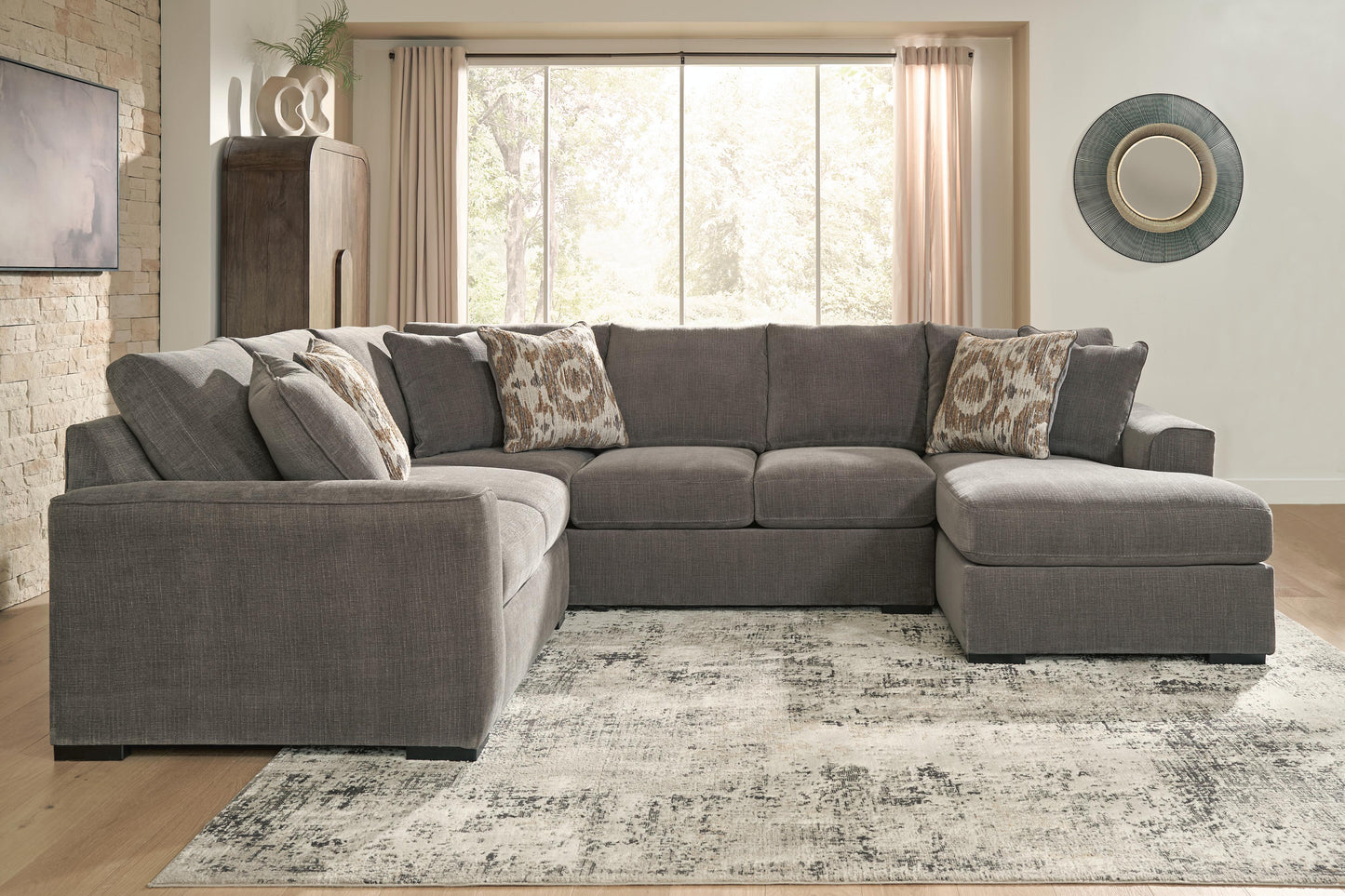 Myers Furniture Outlet - Ashley Furniture - Larson Levee Sectional - RAF 3-Piece Sectional / Espresso - PC86205S1