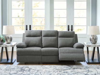 Myers Furniture Outlet - Ashley Furniture - Side-Swipe Living Room - REC Sofa w/Drop Down Table / Charcoal - PC9140689