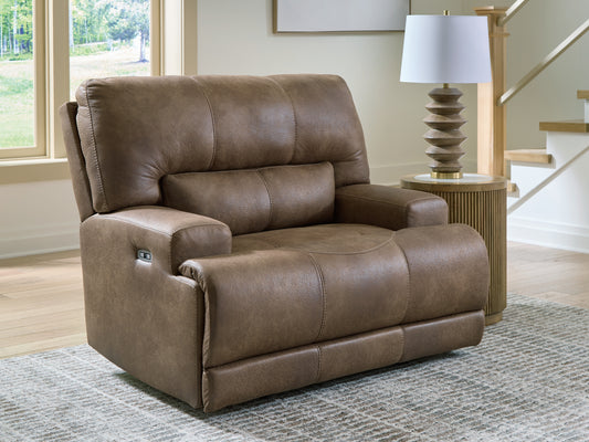 Myers Furniture Outlet - Ashley Furniture - Beckley Place Living Room - PWR REC Loveseat/CON/ADJ HDRST / Earth - PC9180218