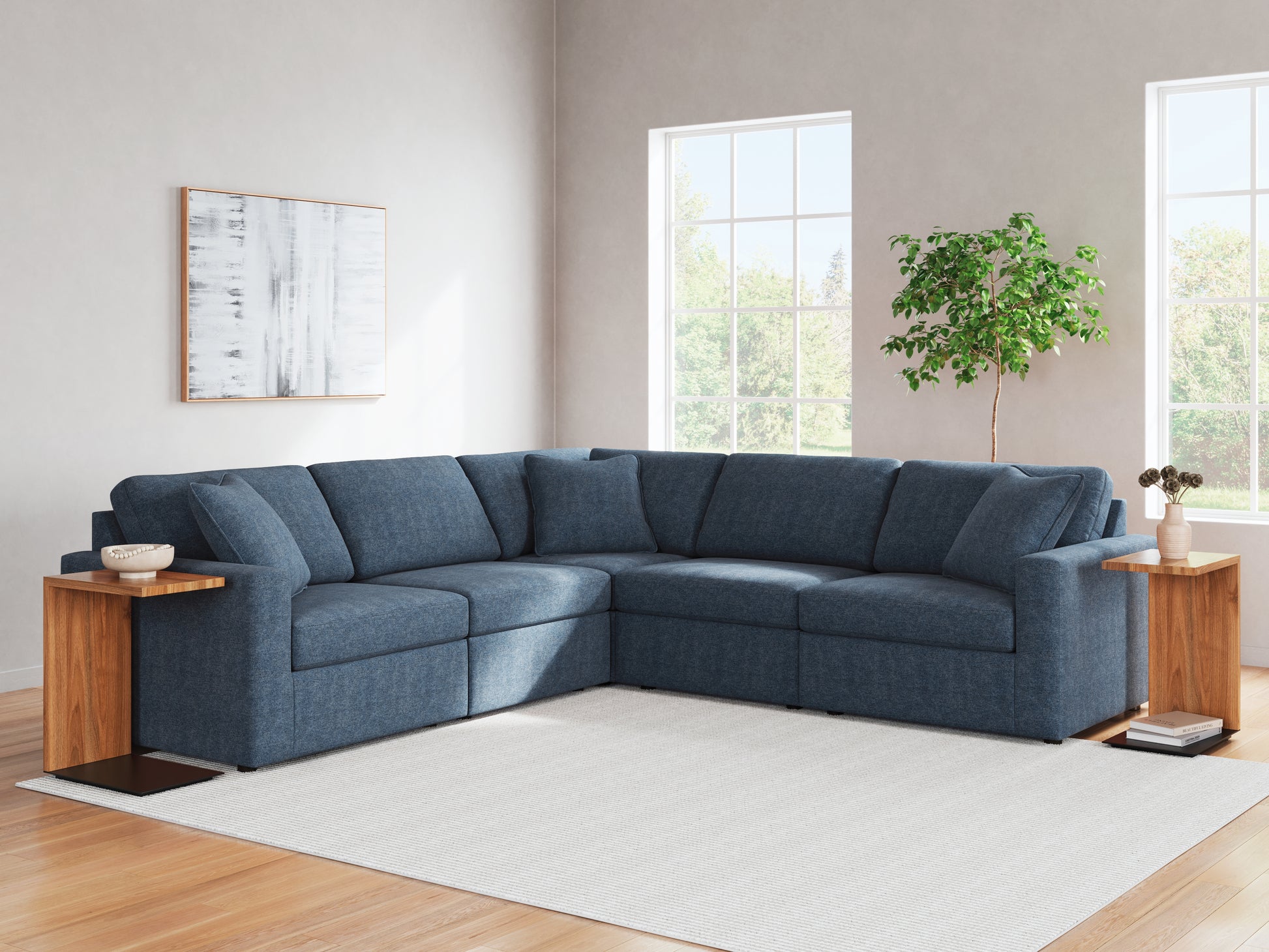 Myers Furniture Outlet - Ashley Furniture - Modmax Sectional - RAF 5-Piece Sectional / Ink - 92101S6