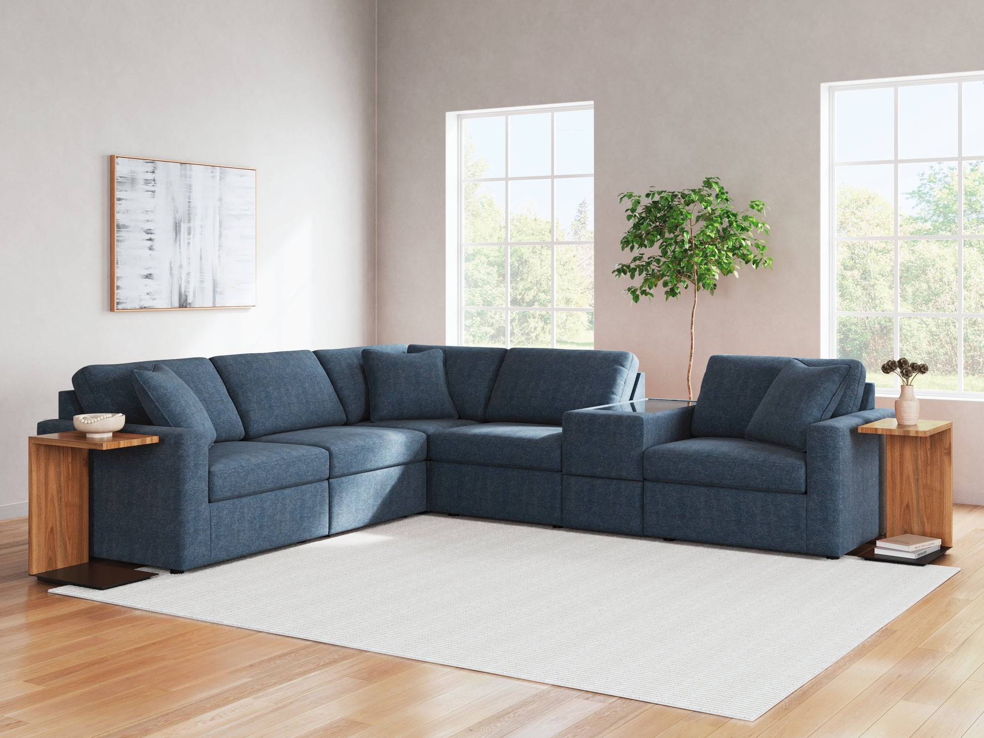 Myers Furniture Outlet - Ashley Furniture - Modmax Sectional - RAF 6-Piece Sectional / Ink - 92101S7