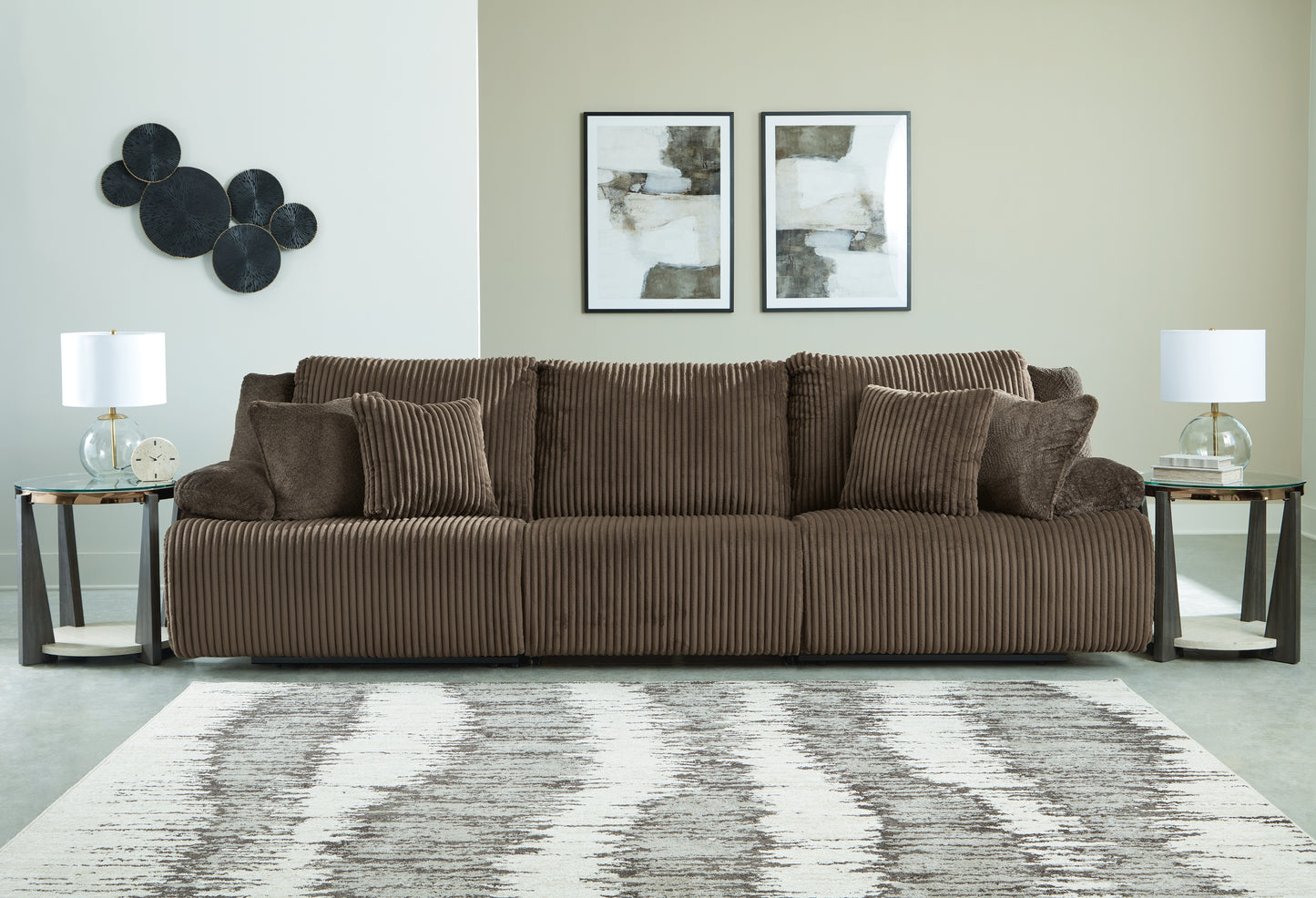Myers Furniture Outlet - Ashley Furniture - Top Tier Sectional - 3-Piece Sectional Sofa / Chocolate - 92705S8