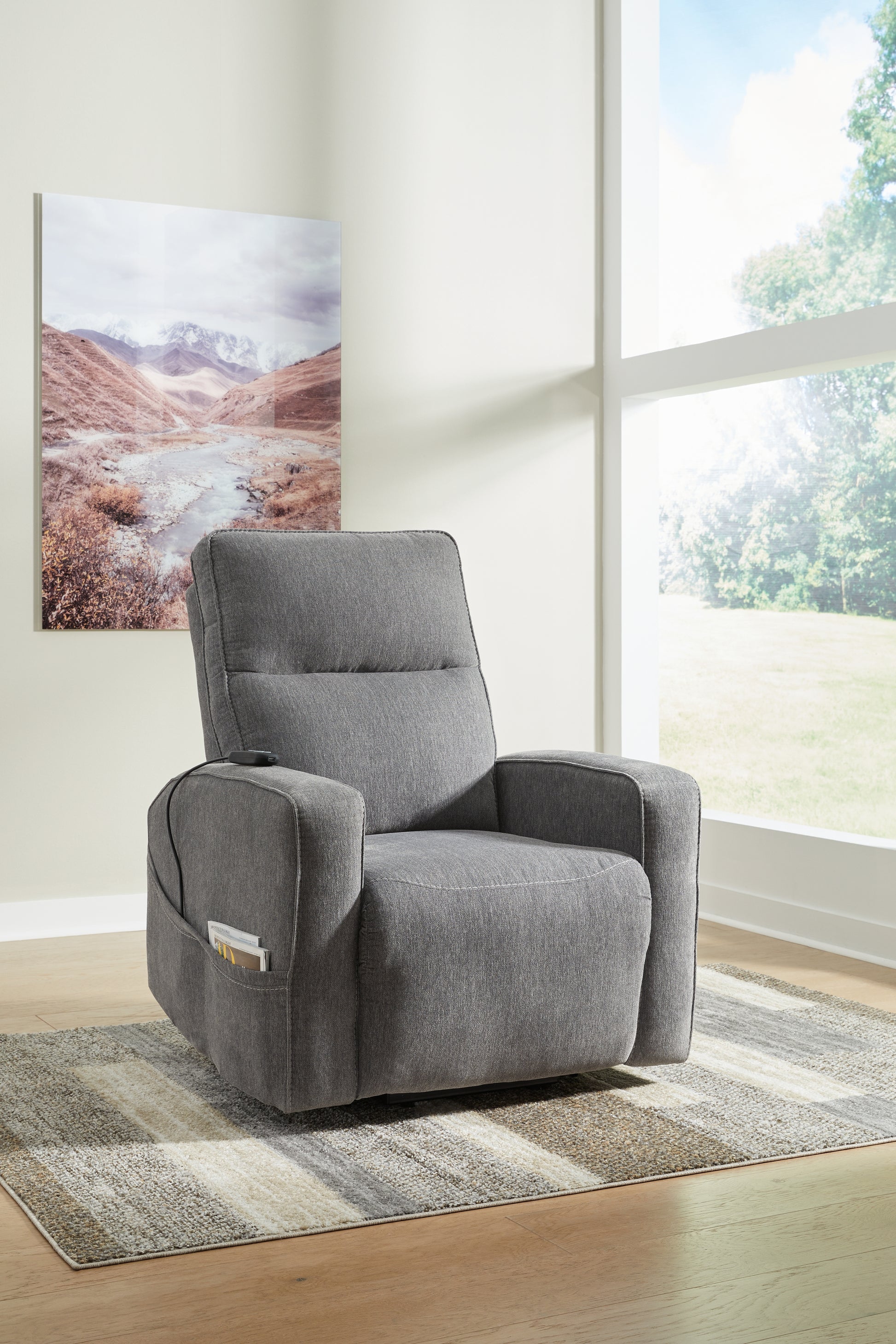 Myers Furniture Outlet - Ashley Furniture - Starganza Living Room - Power Lift Recliner / Gray - 9370412