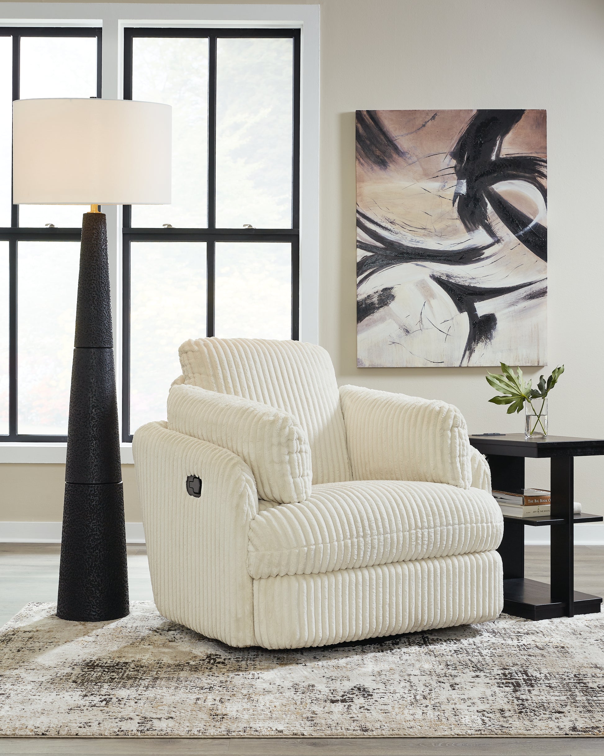 Myers Furniture Outlet - Ashley Furniture - Tie-Breaker Living Room - Swivel Glider Recliner / Fog - 9490361