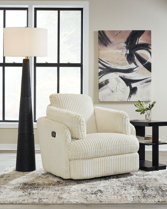 Myers Furniture Outlet - Ashley Furniture - Tie-Breaker Living Room - Swivel Glider Recliner / Fog - 9490361